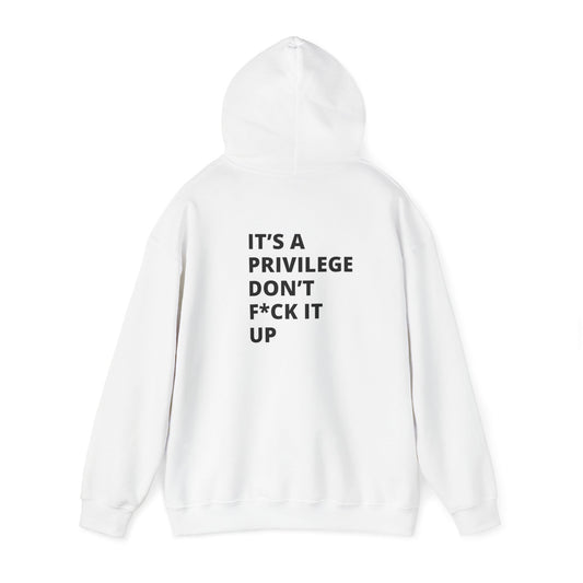 It's a Privilege Unisex Heavy Blend™ White Hooded Sweatshirt